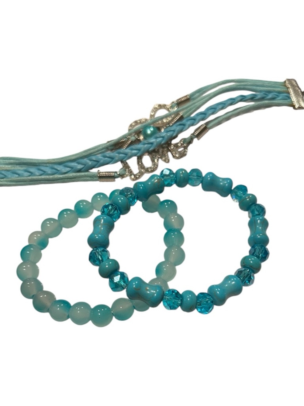 Ocean Blue Beaded Bracelet Set